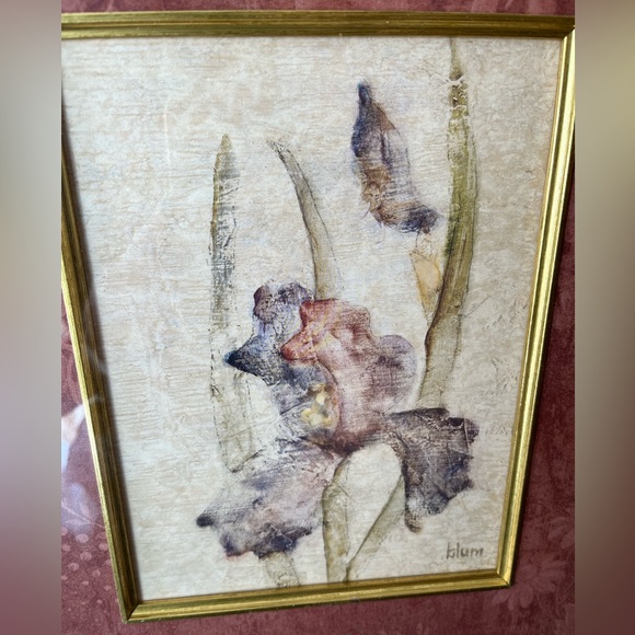 Home Decor Gold Ornate Frame 16 x 14 Center Pic 8x6 Of A Lily Hung Vertical - Picture 3 of 11